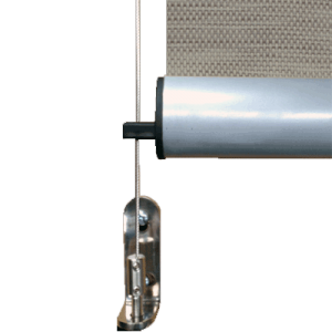 tensioned vertical straight drop awning stainless steel wire guid lockdown on premium teardrop bottom rail